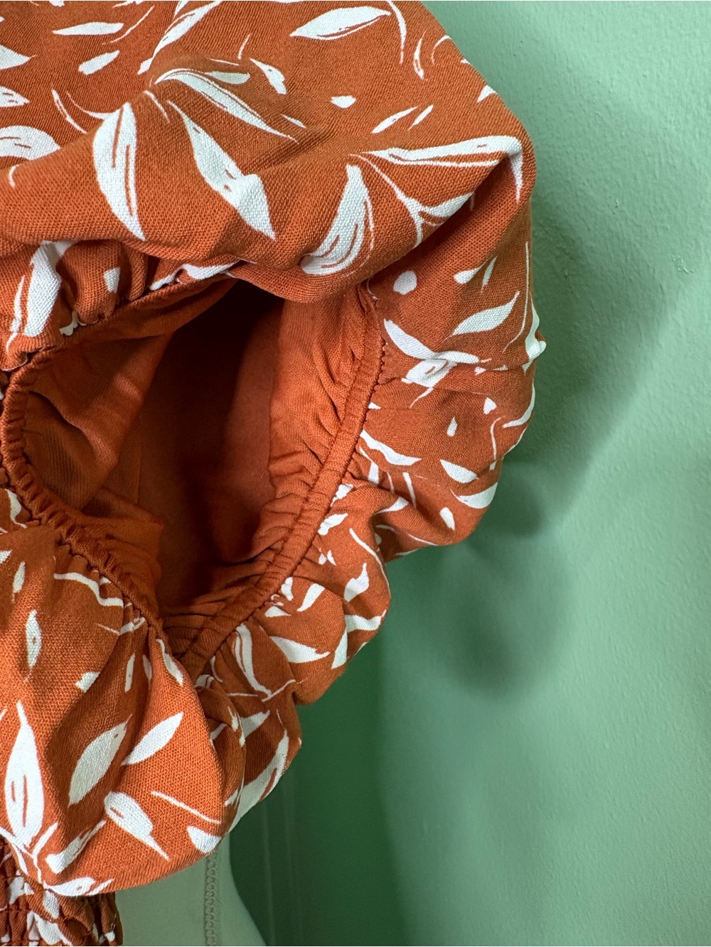 Inspired Hearts Rust Maxi jump suit with White Leaf Pattern - Picture 5 of 6